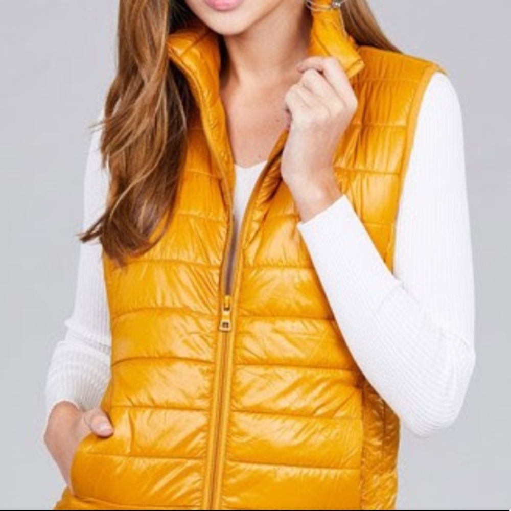 Mustard Quilted Padded Vest - Picture 7 of 11